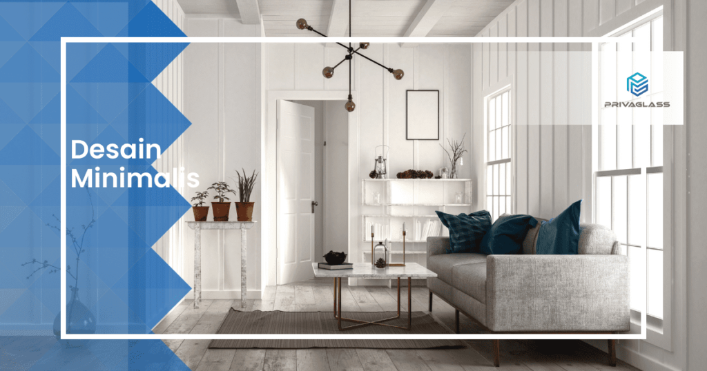 desain ruangan minimalis dengan nuansa ruang serba putih & terdapat sofa