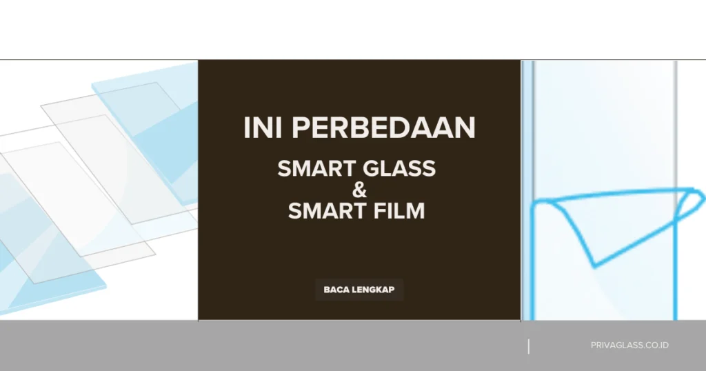 Smart Glass transparan dalam ruang kantor modern dengan meja dan kursi minimalis.