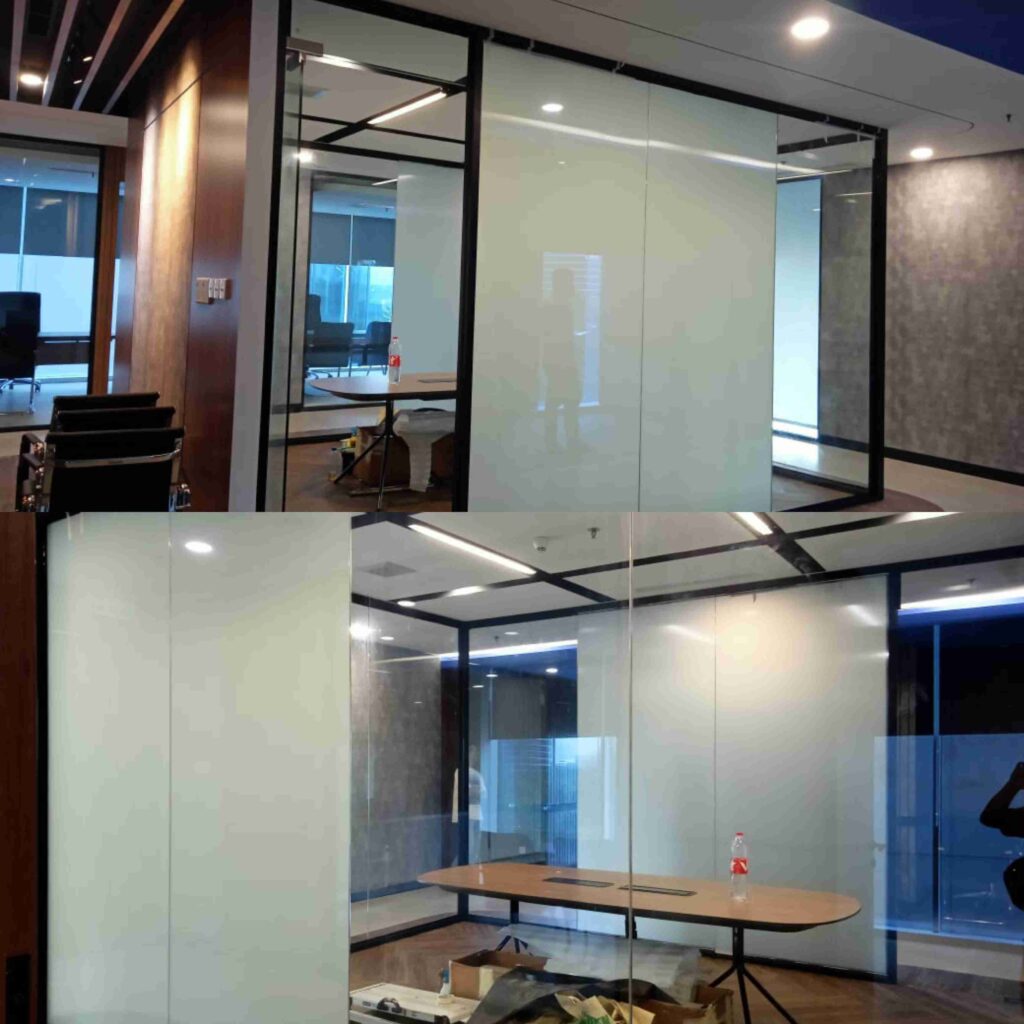 Hasil pemasangan kaca film gedung